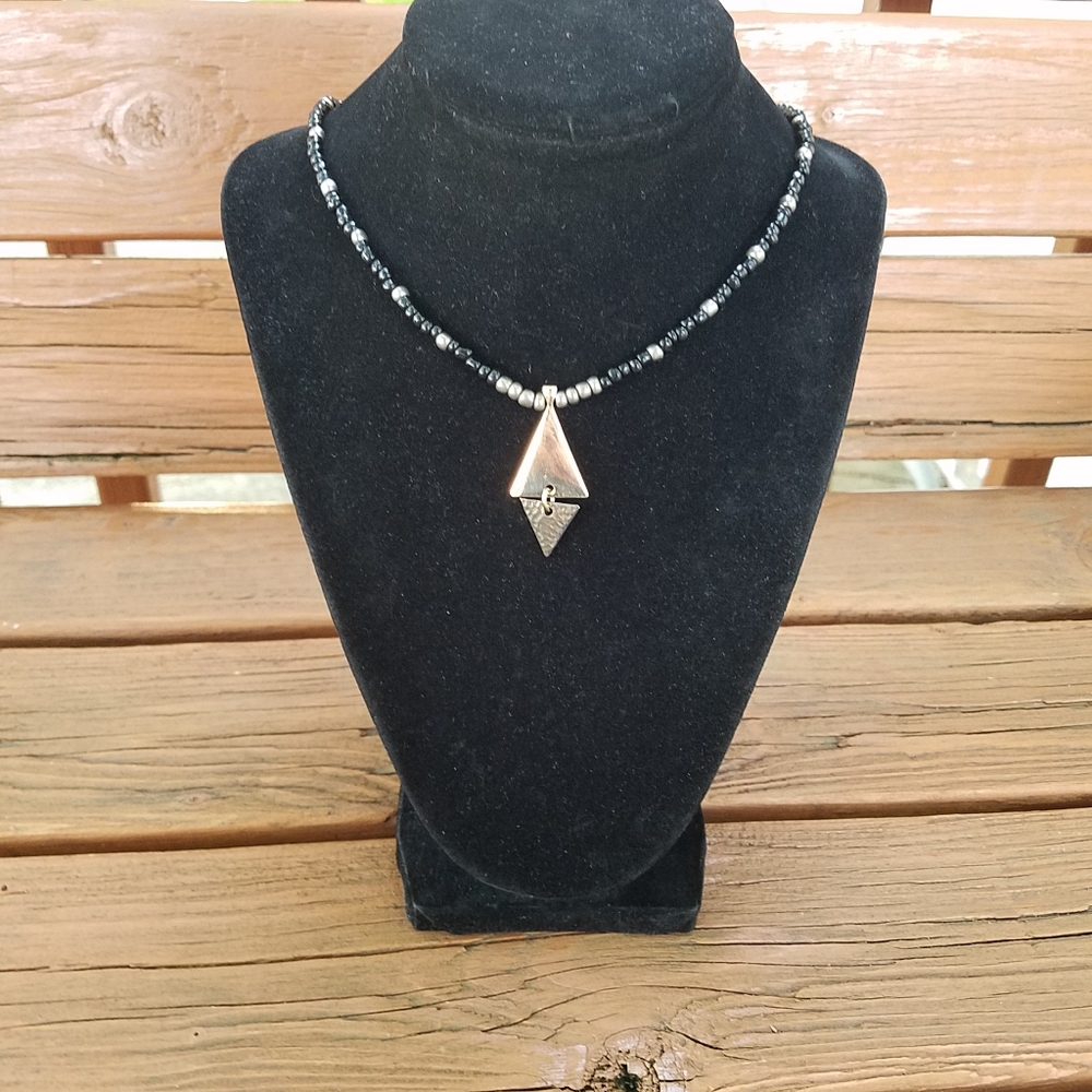 Gold & Silver Triangle Necklace